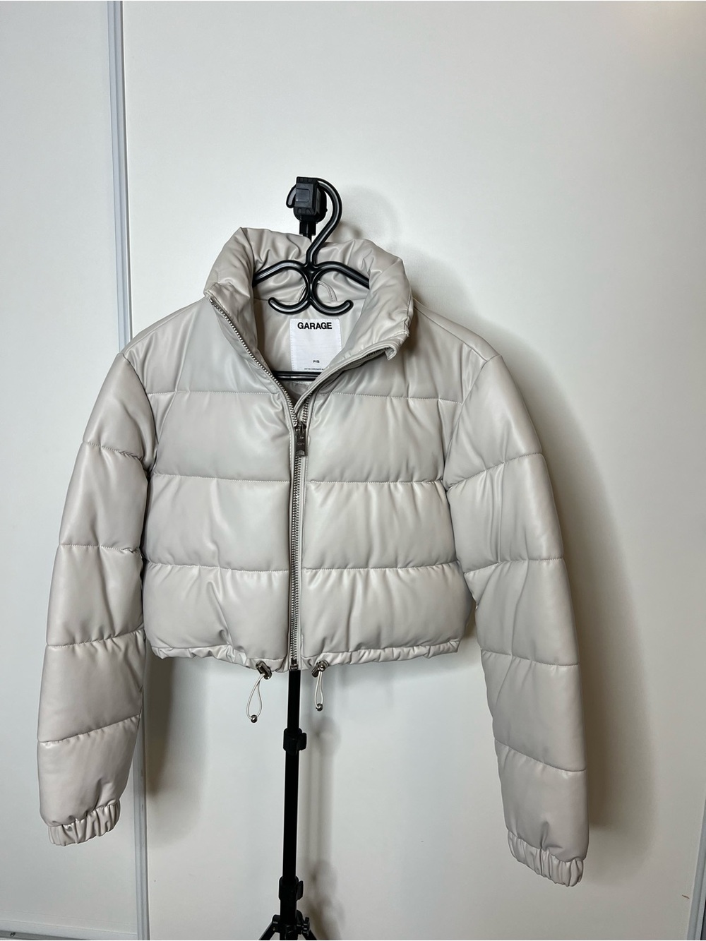 Garage Neutral Cream Cropped Puffer Jacket